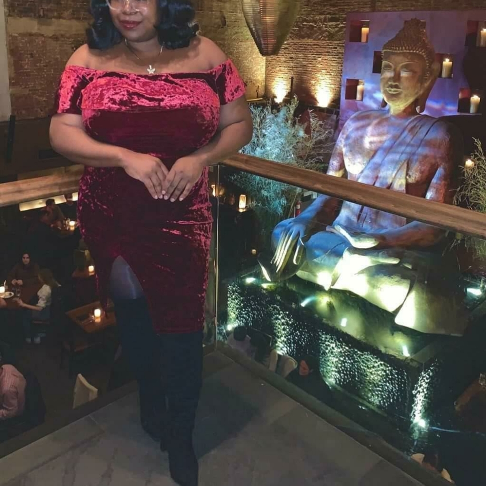 Red Crushed Velvet Dress